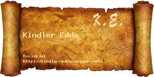 Kindler Edda névjegykártya